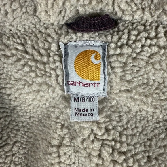 Carhartt For Women Medium Sherpa Fleece Lined Hooded Jacket Purple WJ141DWN - Picture 6 of 10